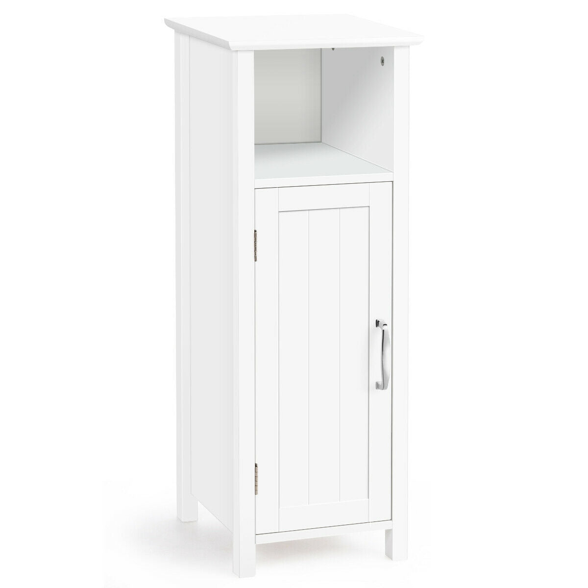 WELLFOR 12-in x 31.5-in x 12-in White Freestanding Corner Linen Cabinet