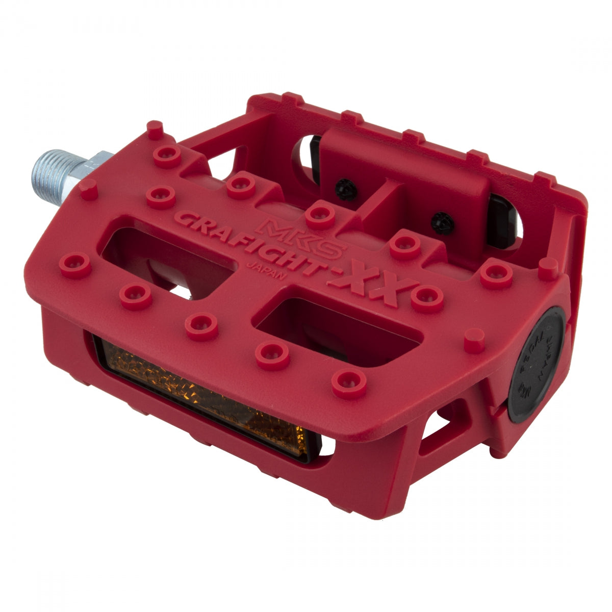 MKS Grafight-XX Pedals 9/16" Concave Fiberglass/Composite Body Molded Pins Red