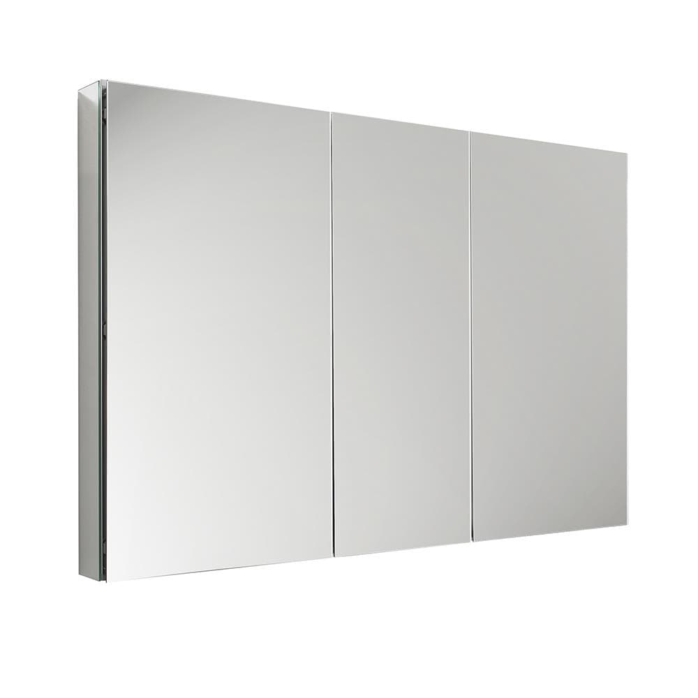 Fresca 49-in x 36-in Surface/Recessed Mount Mirror Mirrored Medicine Cabinet