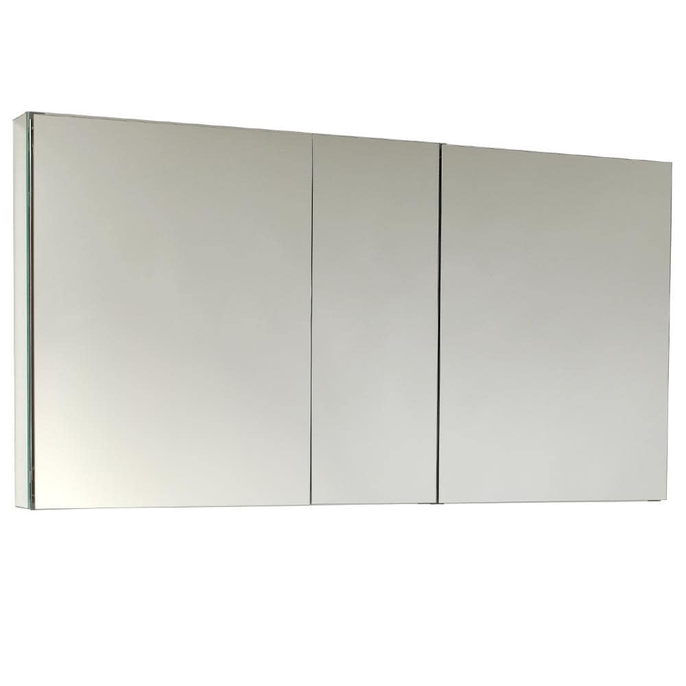 Fresca 49-in x 26-in Surface/Recessed Mount Mirror Mirrored Medicine Cabinet