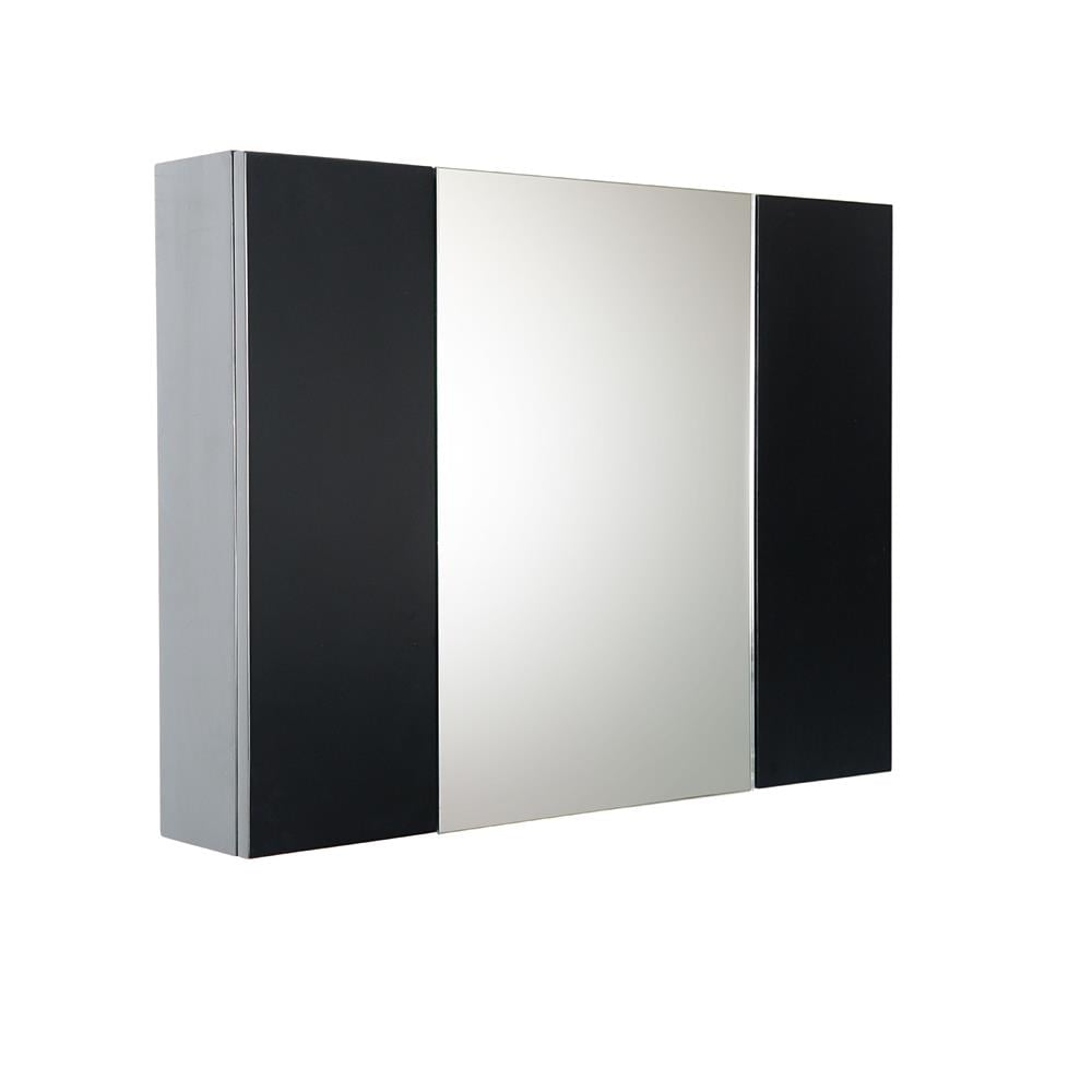 Fresca Modello 32-in x 23.65-in Surface Mount Espresso Mirrored Soft Close Medicine Cabinet