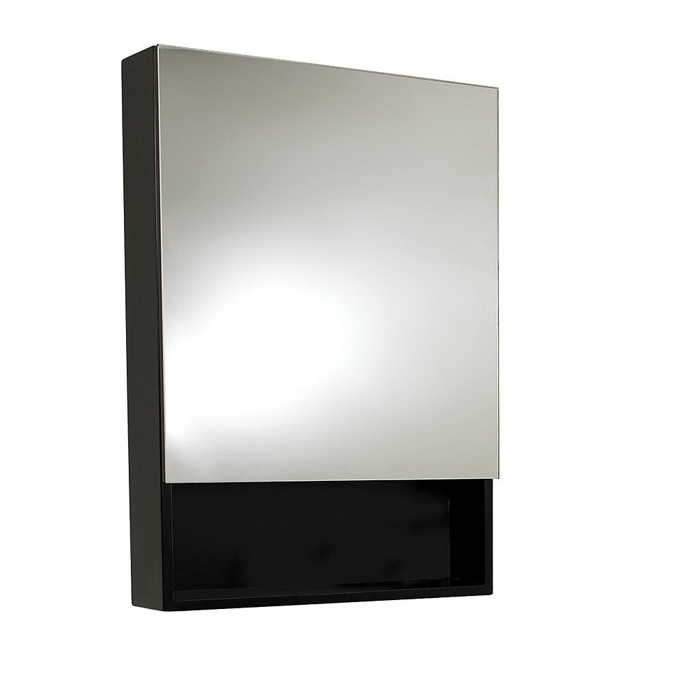 Fresca 24-in x 33.5-in Fog Free Surface Mount Espresso Mirrored Medicine Cabinet