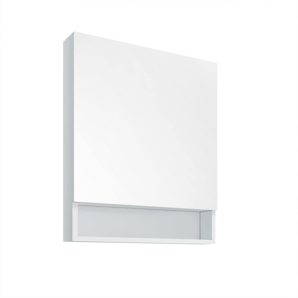 Fresca 24-in x 33.5-in Fog Free Surface Mount White Mirrored Medicine Cabinet
