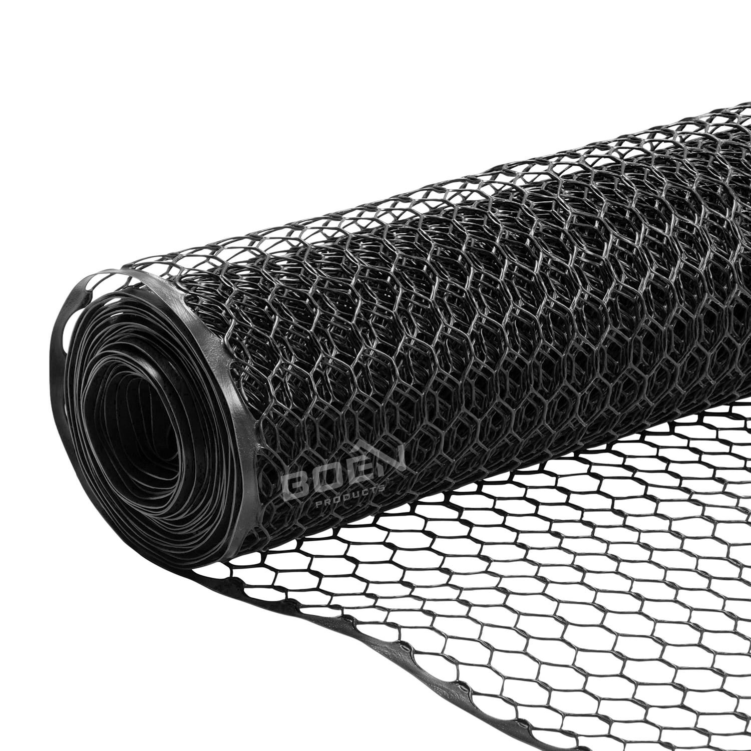 BOEN 25-ft x 4-ft 6-Gauge Black Plastic Extruded Mesh Rolled Fencing