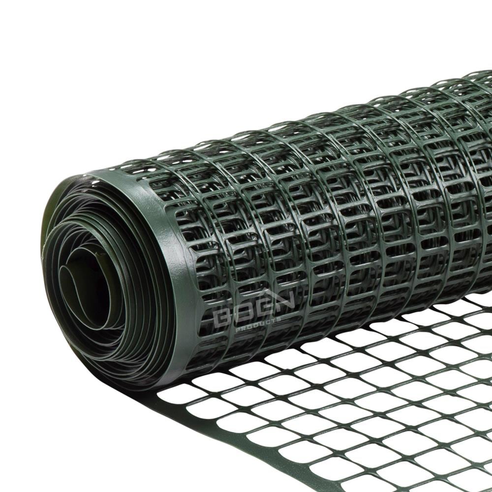 BOEN 100-ft x 4-ft 6-Gauge Green Plastic Extruded Mesh Rolled Fencing