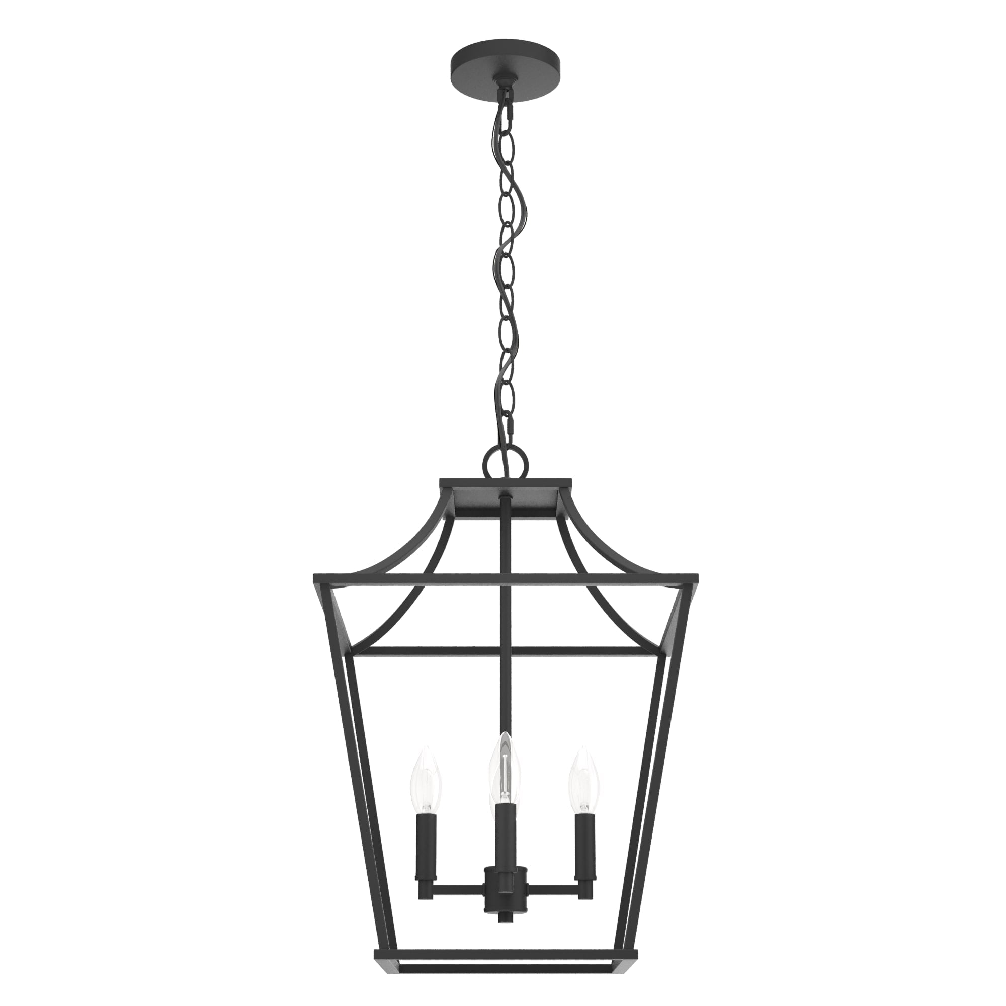 Hunter Laurel Ridge 4-Light Natural Iron Traditional Lantern LED Medium Hanging Pendant Light