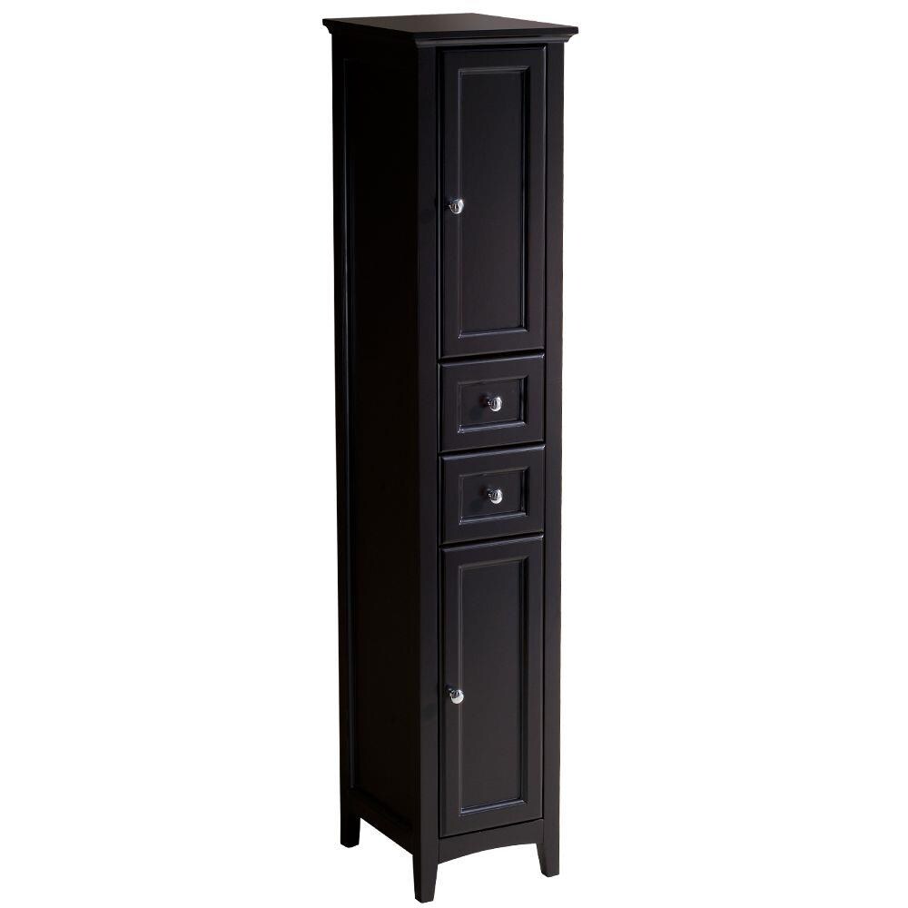 Fresca Oxford 14-in x 68-in x 15.84-in Espresso Wood Freestanding Corner Linen Cabinet