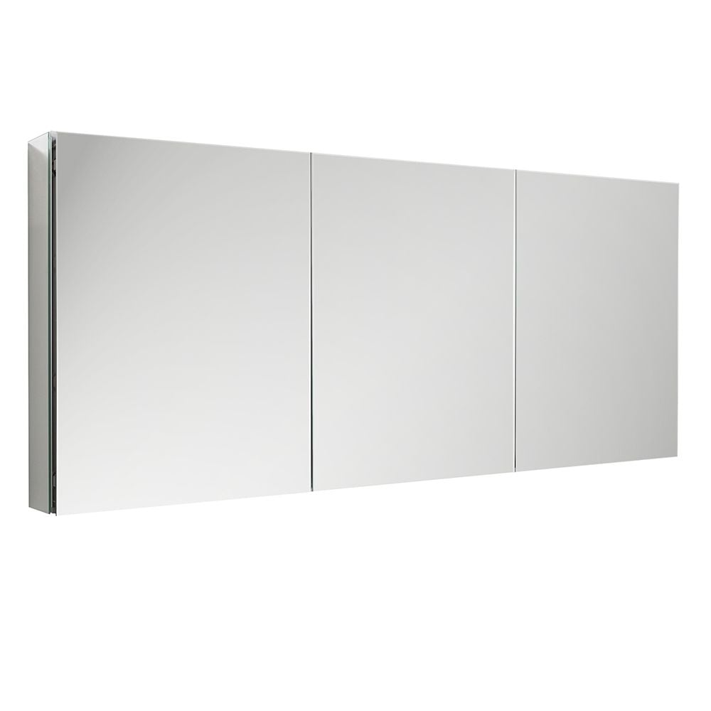 Fresca 59-in x 36-in Surface/Recessed Mount Mirror Mirrored Medicine Cabinet