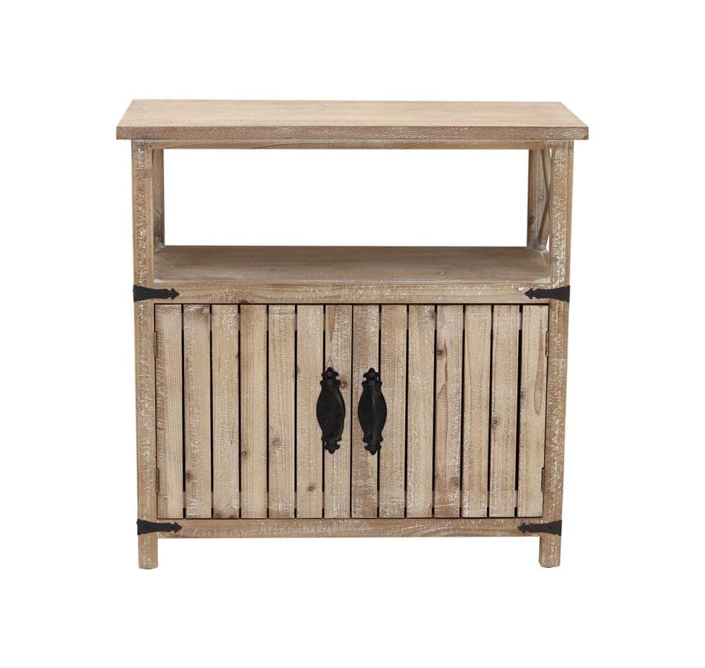 Parisloft Natural Wood Color Country Wood Media Cabinet