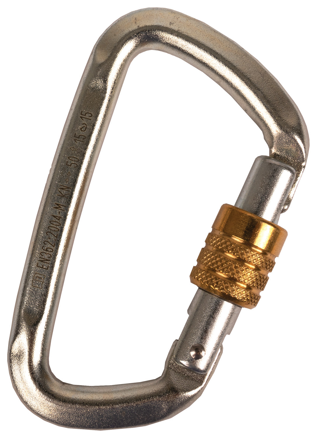 Secure Steel Modified 'D' Key Lock Carabiners – Zinc-Plated, Keylock Gate, High-Strength, Compact, Safety-Tested for Climbing & Cycling Gear