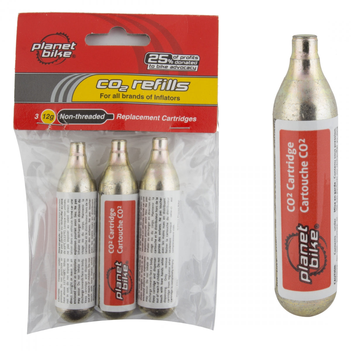 Planet Bike Threadless Co2 Cartridges Threadless 12g