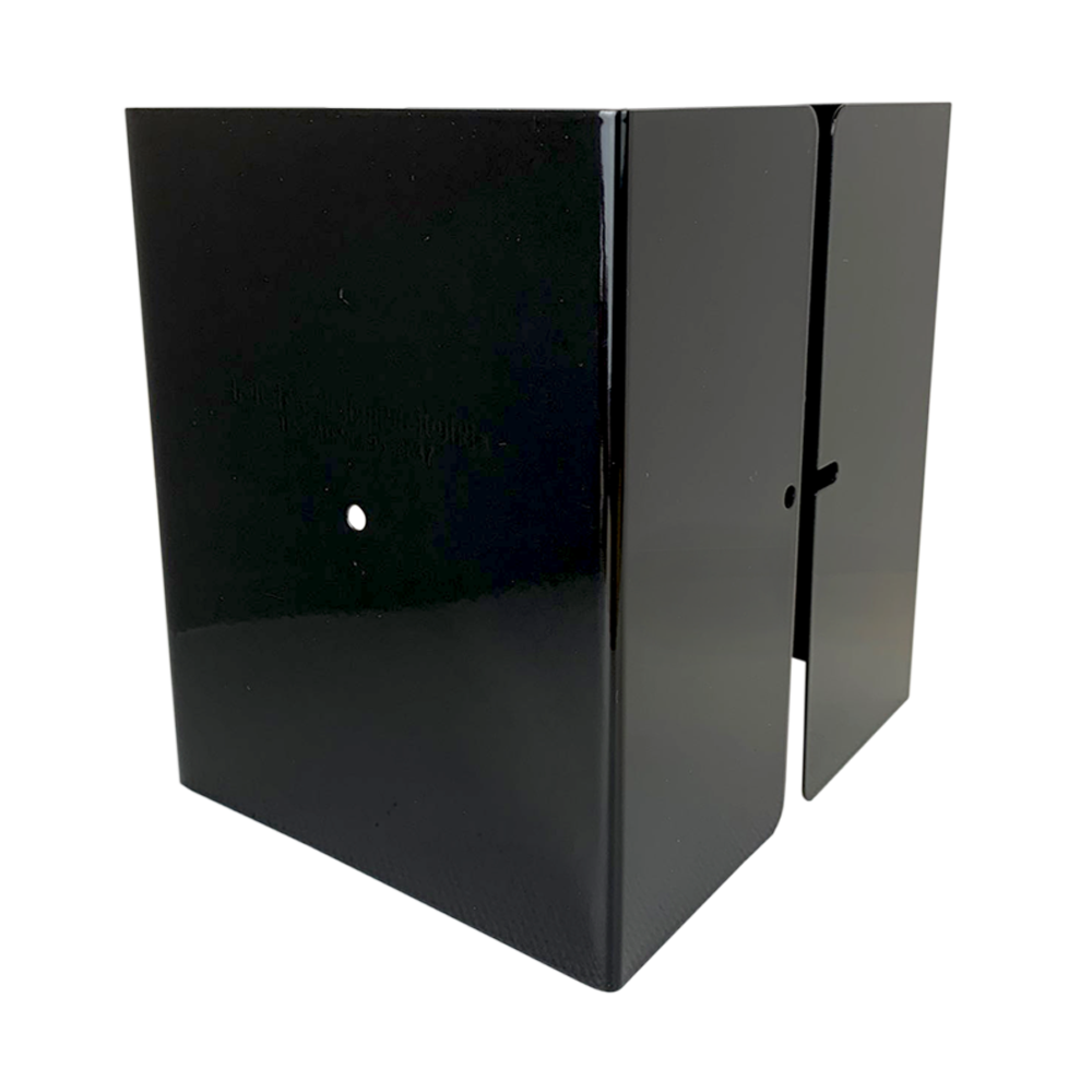 Fence Armor Pro Protection Post Guard 5.5-in Powder Coated Black Galvanized Steel Bracket For Multiple Fence Types