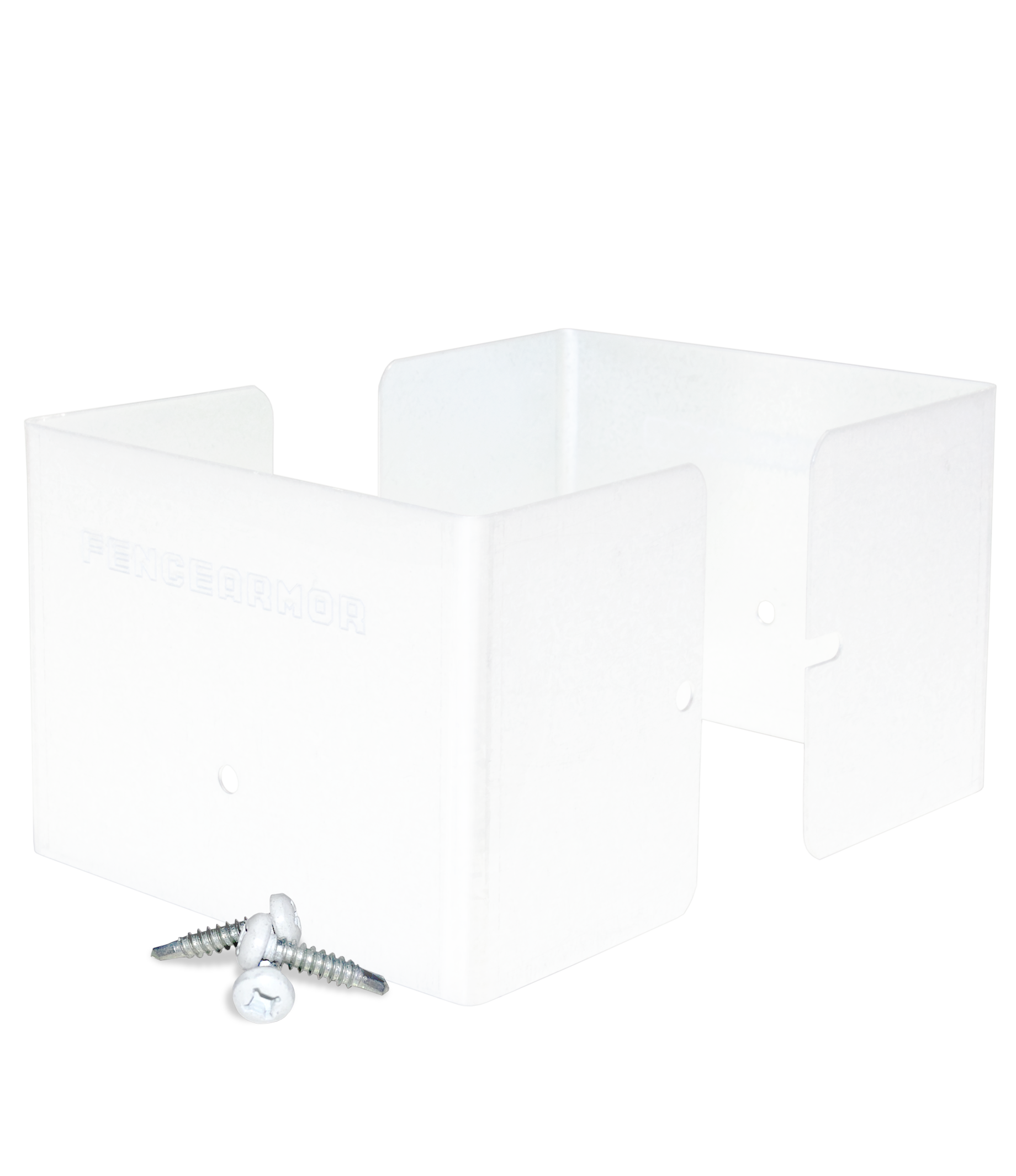 Fence Armor Full Protection Post Guard 3.5-in Powder Coated White Galvanized Steel Bracket For Multiple Fence Types