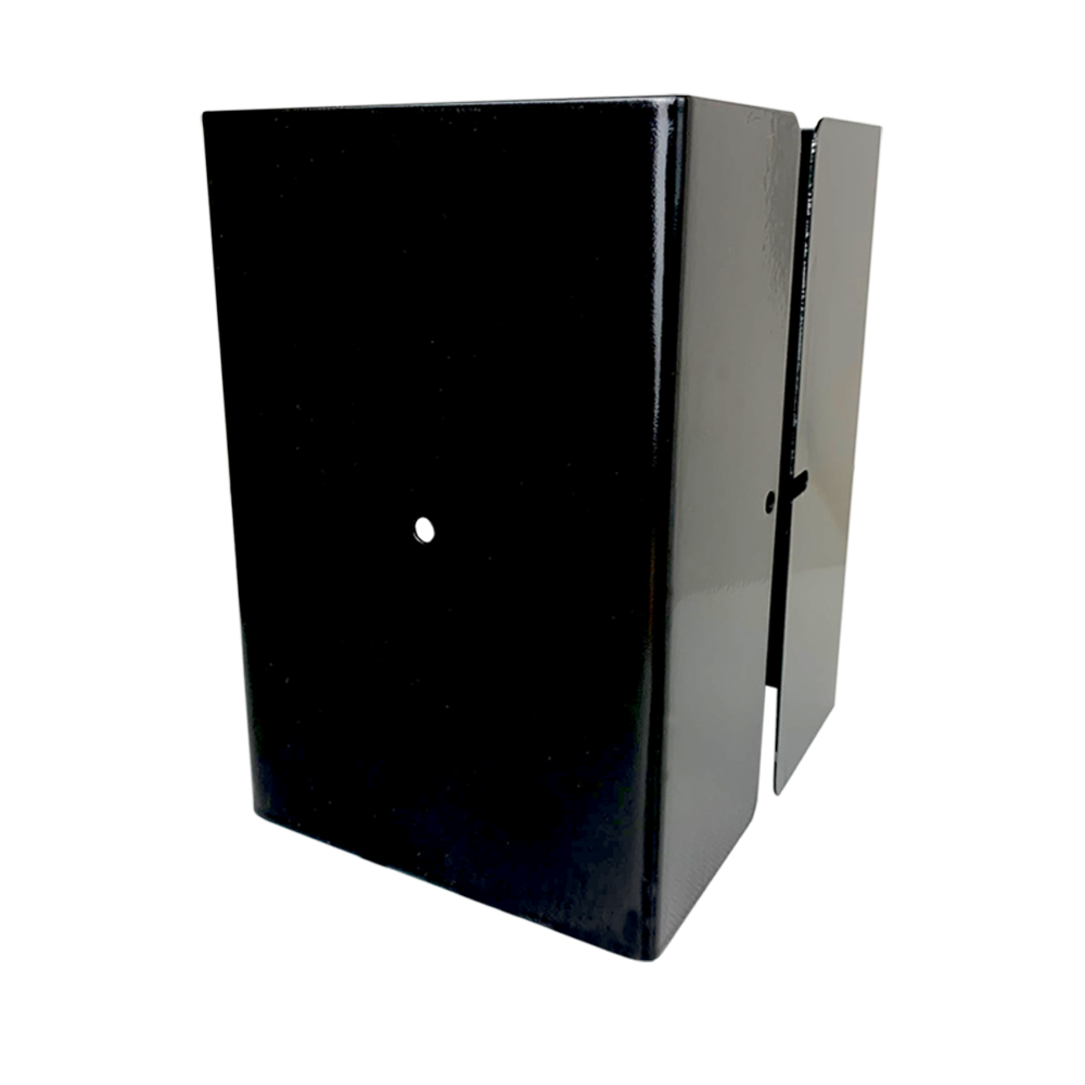 Fence Armor Pro Protection Post Guard 3.5-in Powder Coated Black Galvanized Steel Post Protector For Multiple Fence Types