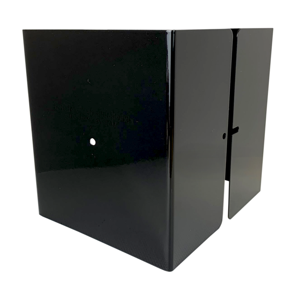 Fence Armor Pro Protection Post Guard 6-in Powder Coated Black Galvanized Steel Bracket For Multiple Fence Types