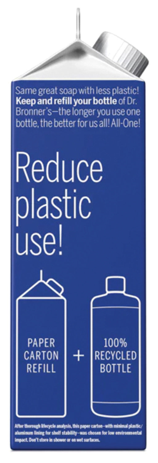 Dr. Bronner's Peppermint 32 Oz Refill Carton: Eco-Friendly and Refreshing!