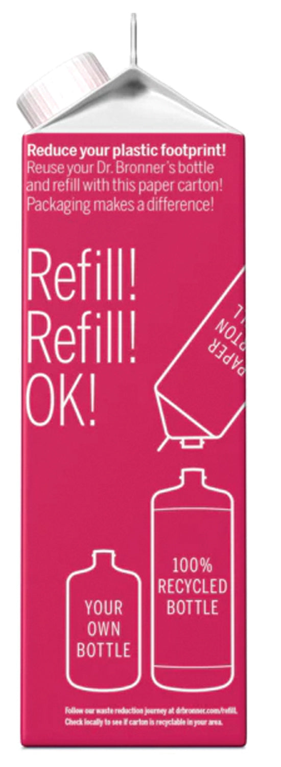 Dr. Bronner's Rose 32 Oz Refill Carton: Sustainable and Soothing Soap Solution