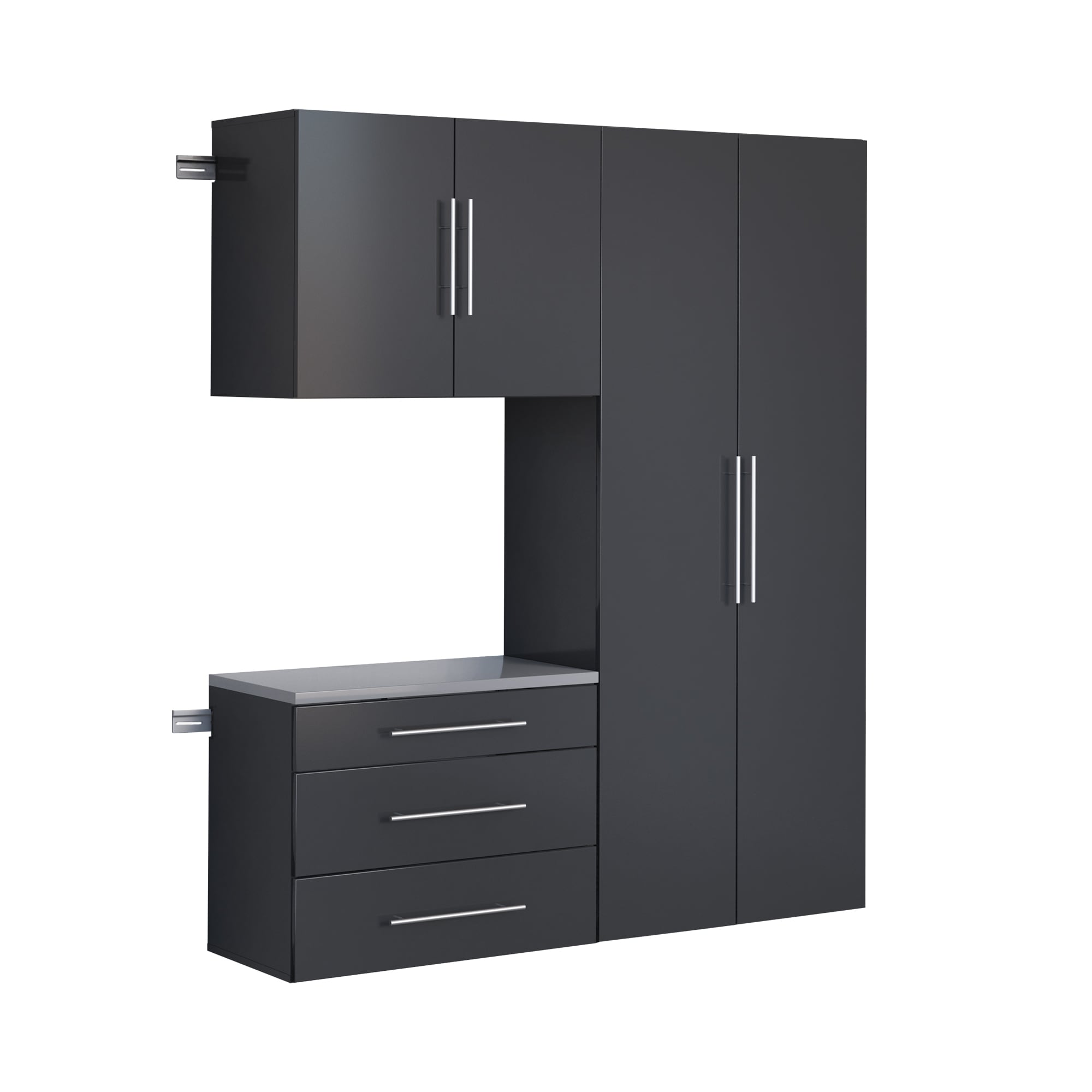 Prepac HangUps 60-in W x 72-in H Wood Composite Black Wall-mount Utility Storage Cabinet