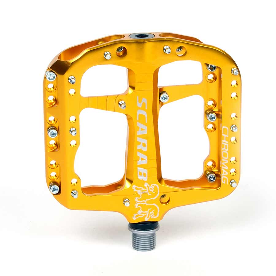 Chromag Scarab Platform Pedals — Wide Concave Aluminum Body, 42 Tunable Pins, Bushing & Sealed Bearings, Various Colors for Superior Grip & Control