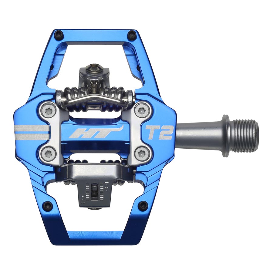 HT Components T2 Enduro Race Pedals, Body: Aluminum, Spindle: Cr-Mo, 9/16'', Royal Blue, Pair