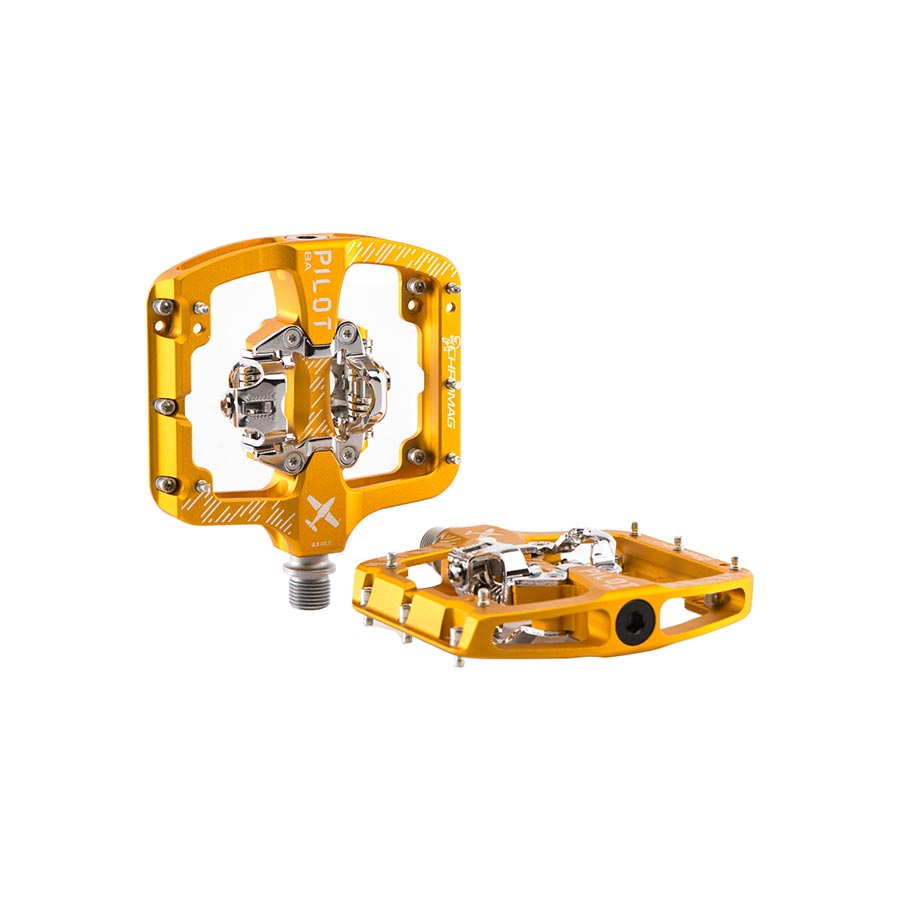 Chromag Pilot BA Pedals Body: Alloy, Spindle: Cr-Mo, 9/16'', Gold