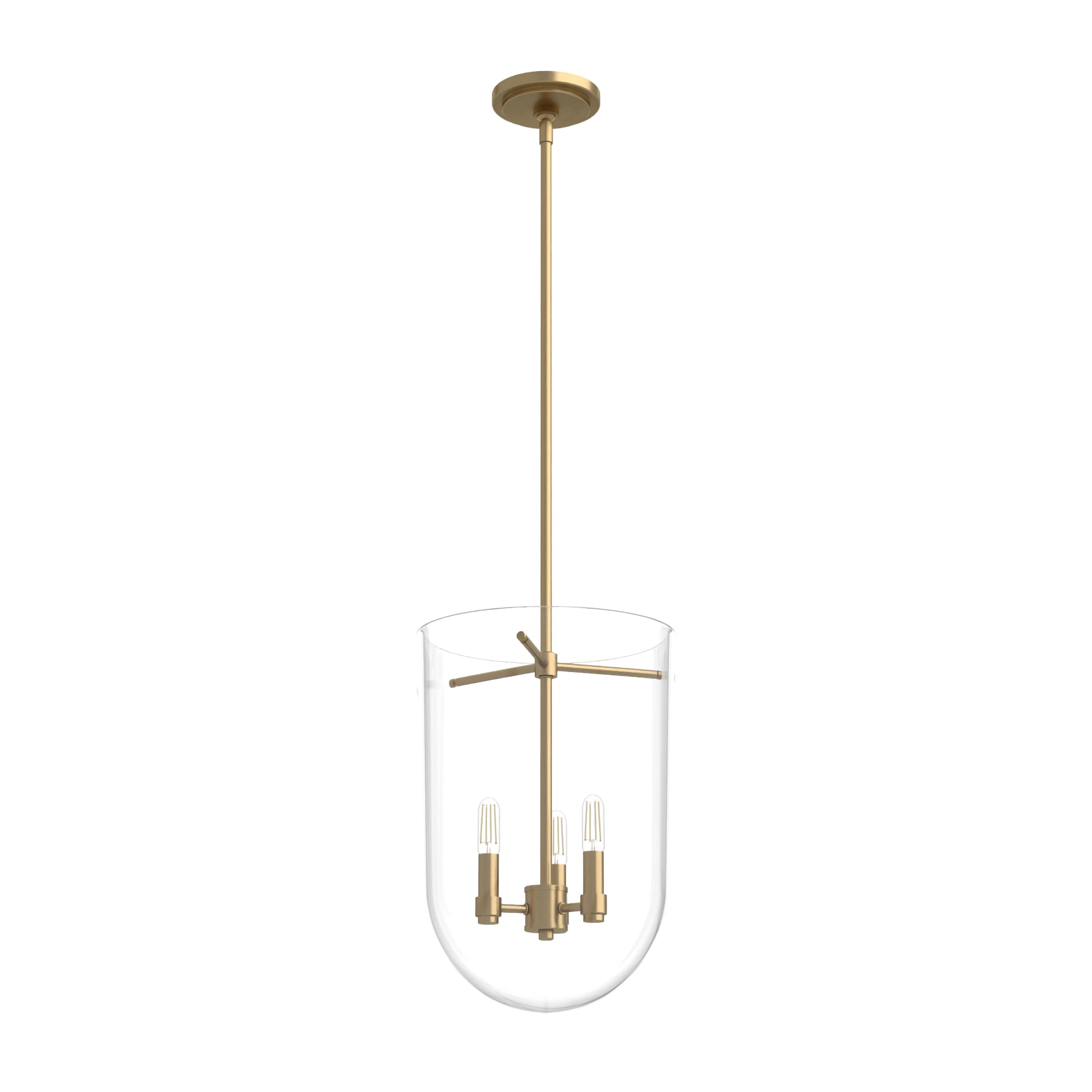Hunter Sacha 3-Light Alturas Gold Modern/Contemporary Clear Glass Urn LED Medium Hanging Pendant Light