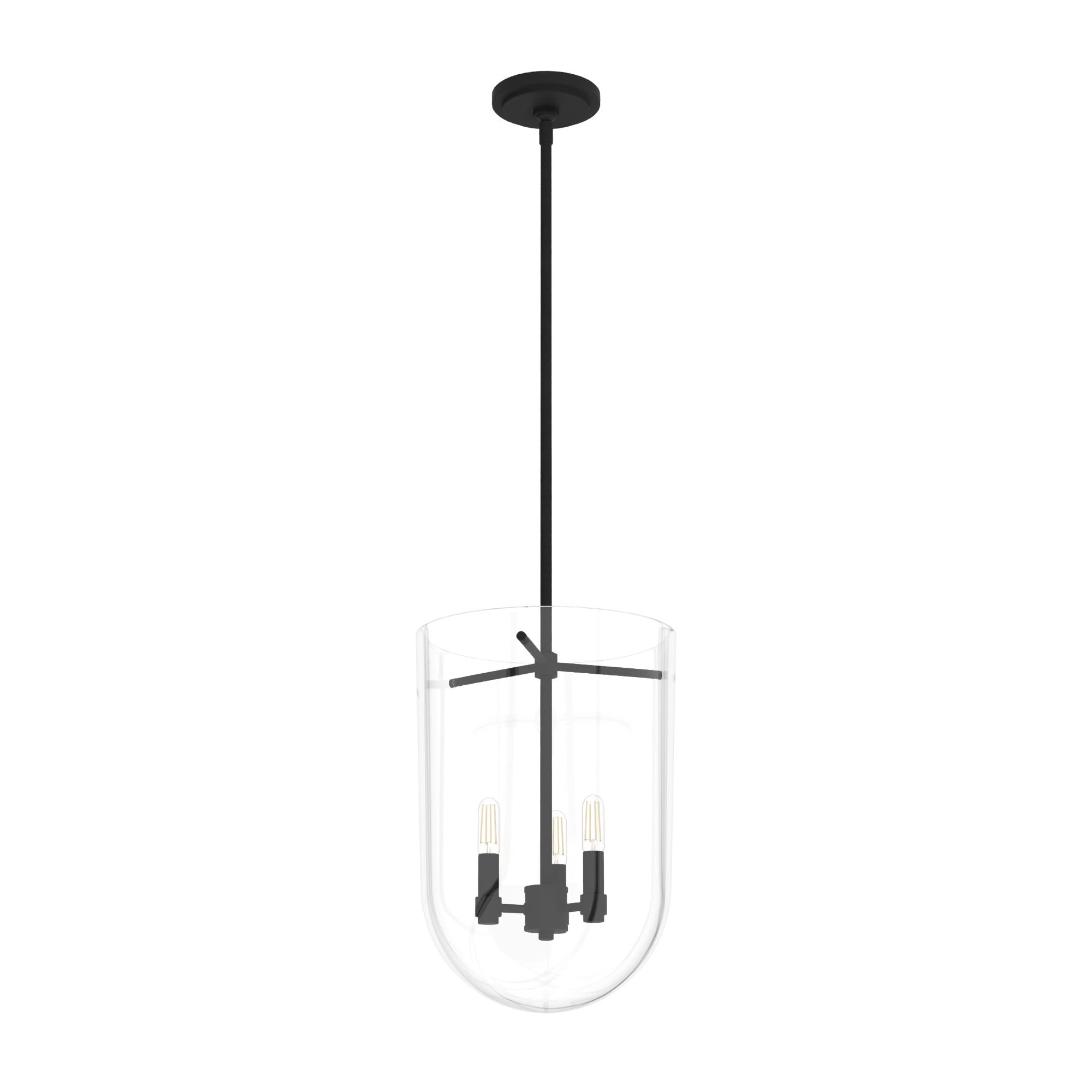 Hunter Sacha 3-Light Natural Iron Modern/Contemporary Clear Glass Urn LED Medium Hanging Pendant Light