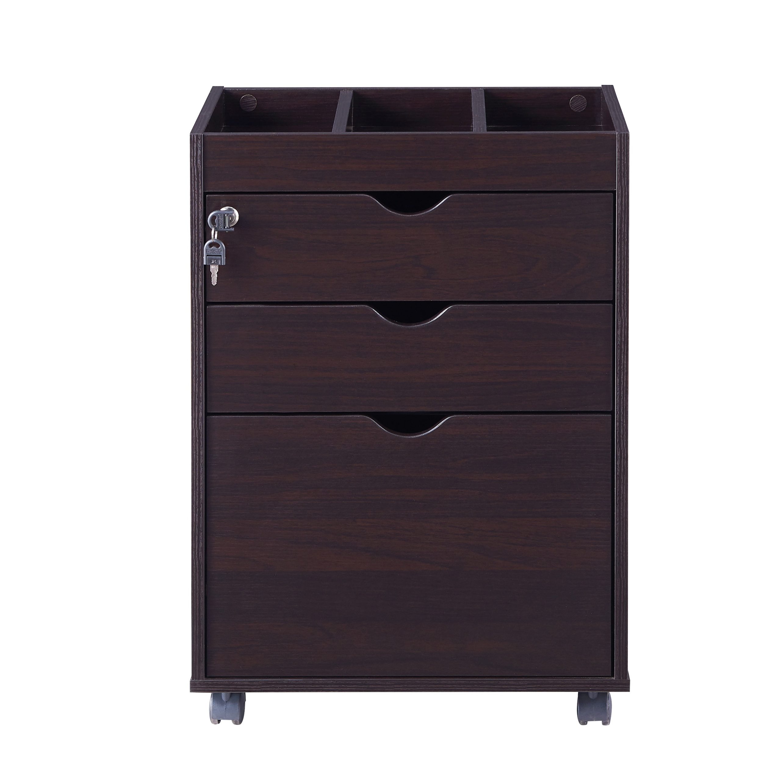 Furniture of America Dori Cappuccino 3-Drawer 20-in File Cabinet