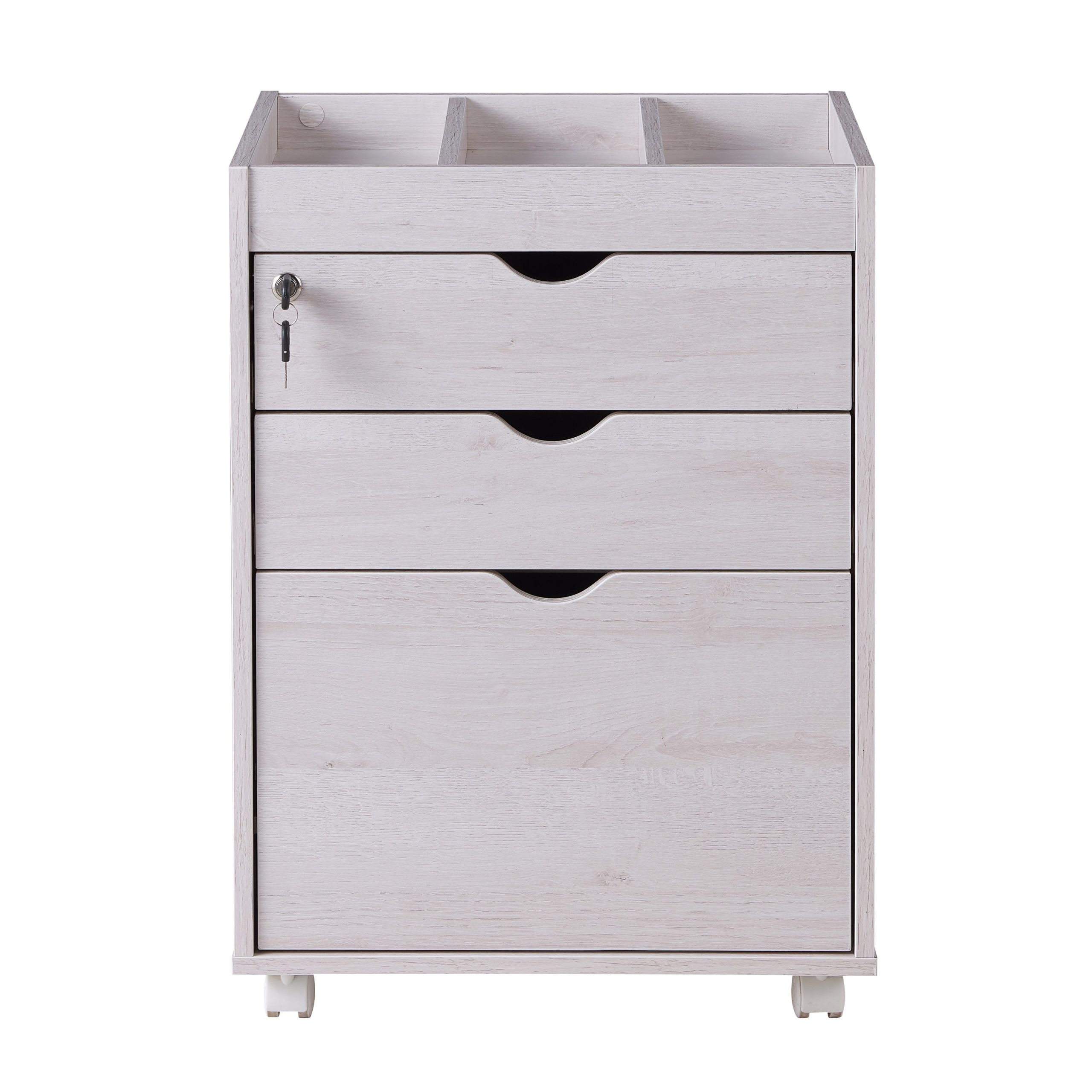 Furniture of America Dori White Oak 3-Drawer 20-in File Cabinet