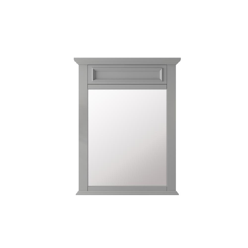 19.44 in. W x 23.38 in. H Framed Rectangular Beveled Edge Bathroom Vanity Mirror in Dove Gray