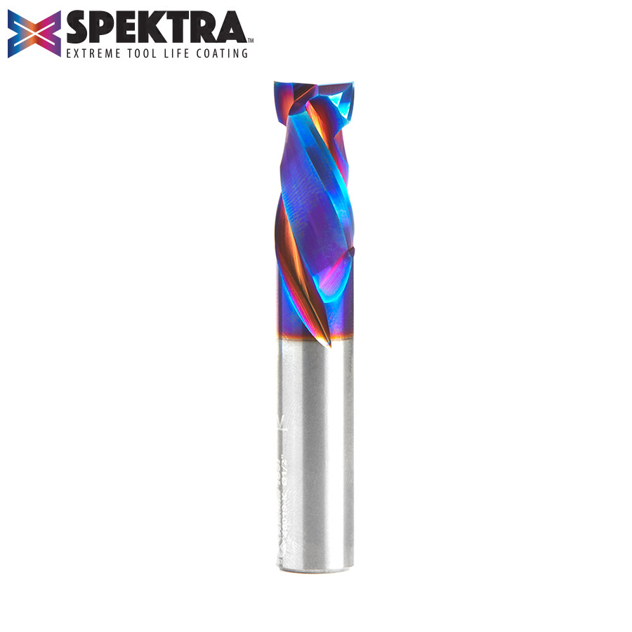 Amana 46019-K CNC Solid Carbide Spektra, Extreme Tool Life Coated Mortise Compression Spiral 1/2 Dia x 1 Inch x 1/2 Shank