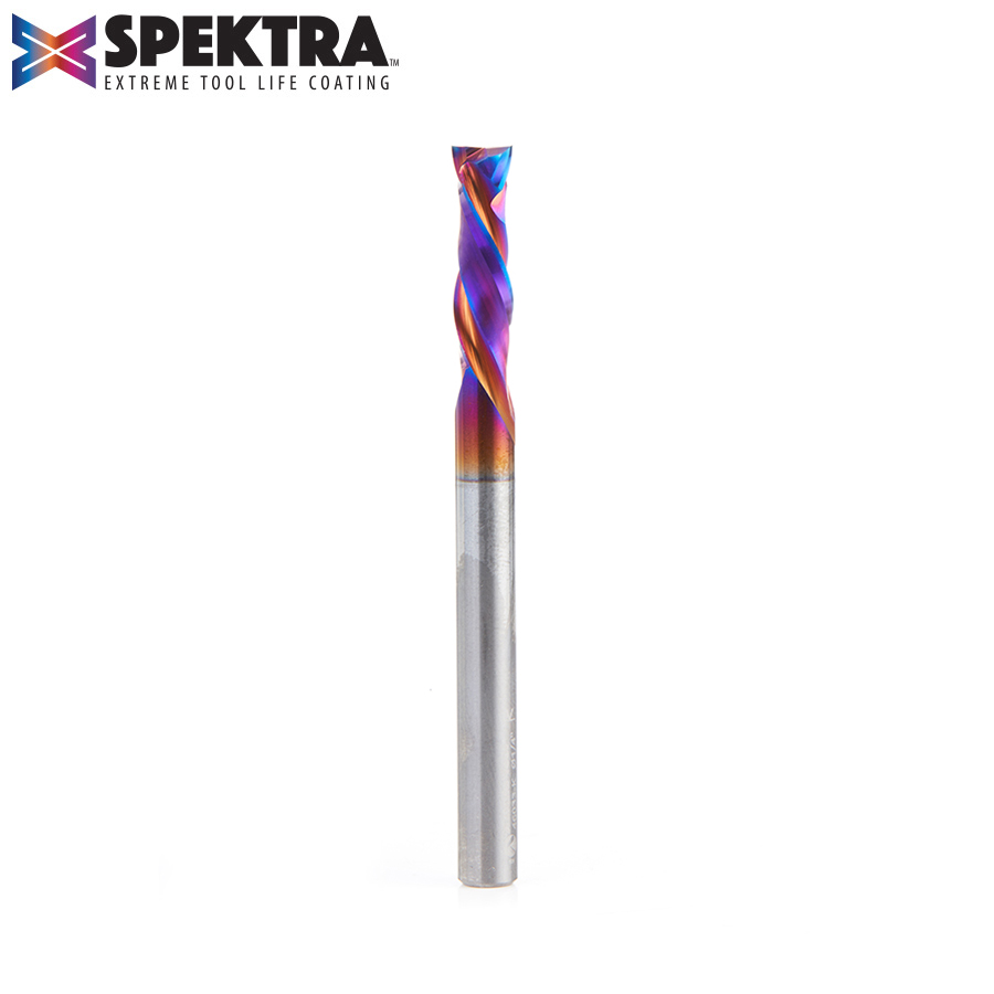 Amana 46033-K CNC Solid Carbide Spektra, Extreme Tool Life Coated Mortise Compression Spiral 1/4 Dia x 7/8 Inch x 1/4 Shank