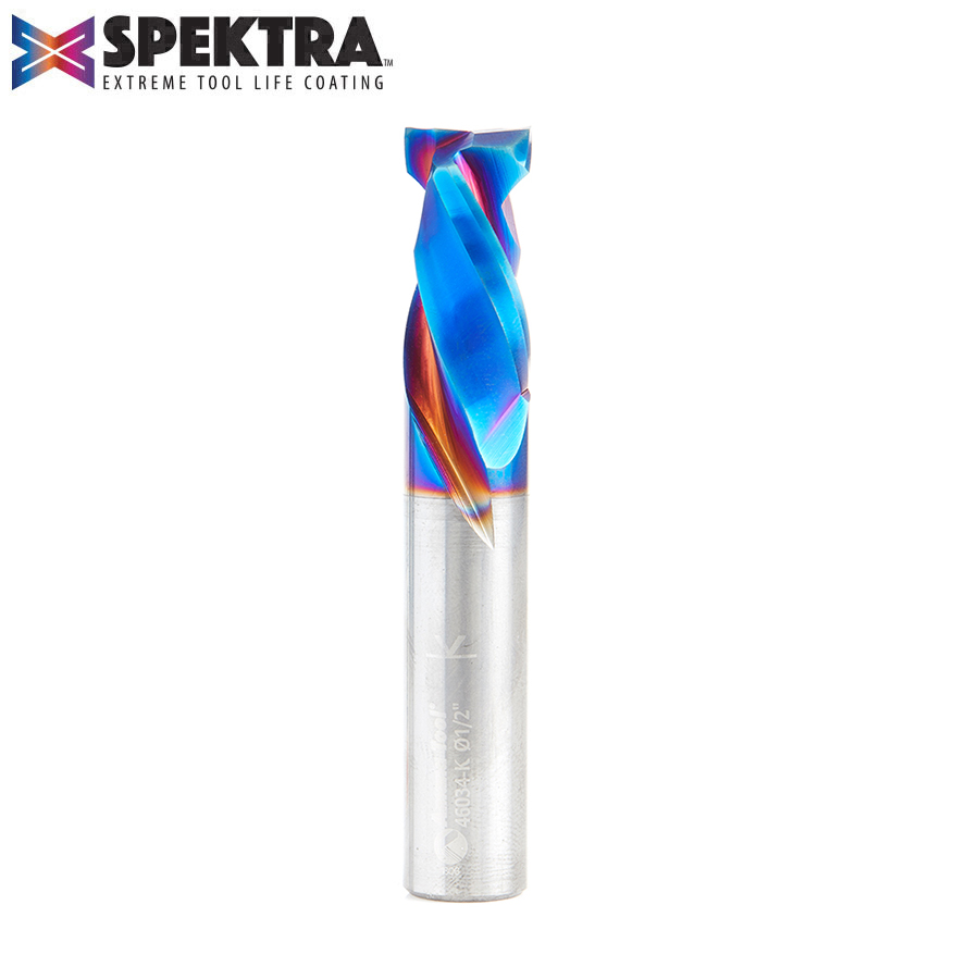 Amana 46034-K CNC Solid Carbide Spektra, Extreme Tool Life Coated Mortise Compression Spiral 1/2 Dia x 1 Inch x 1/2 Shank