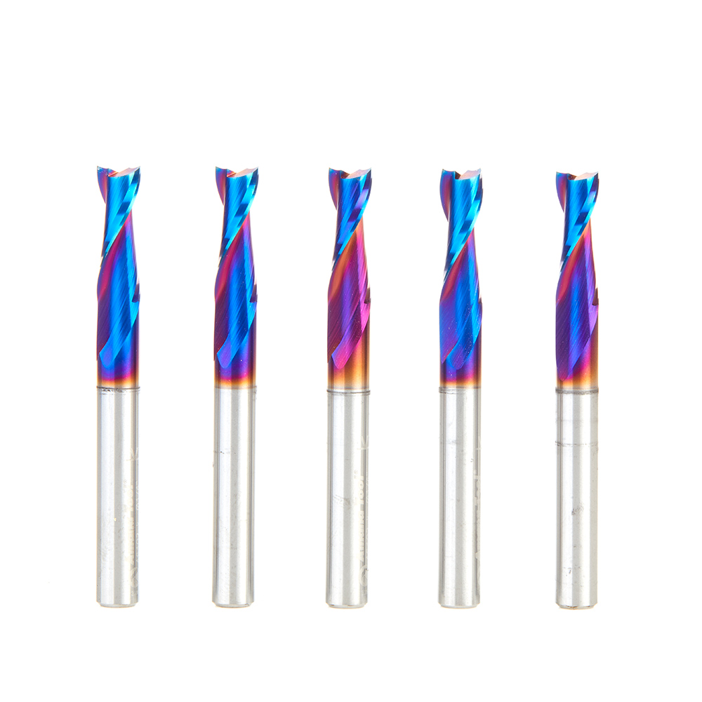 Amana 46102-K-5 5 Pack Solid Carbide Spektra, Extreme Tool Life Coated Spiral Plunge 1/4 Dia x 3/4 x 1/4 Inch Shank Up-Cut
