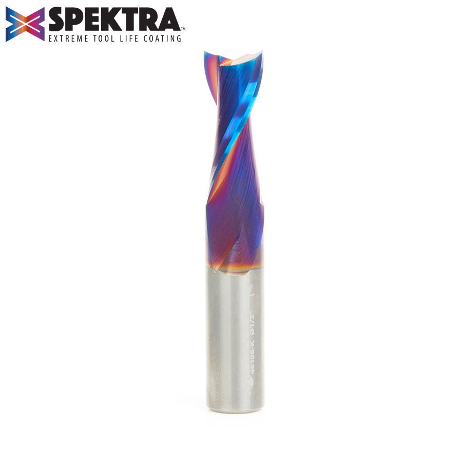 Amana 46106-K Solid Carbide Spektra, Extreme Tool Life Coated Spiral Plunge 1/2 Dia x 1-1/4 x 1/2 Inch Shank