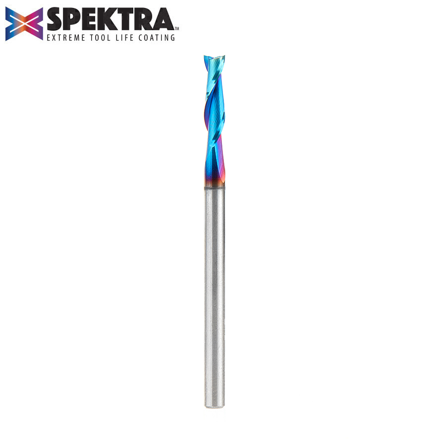 Amana 46127-K Solid Carbide Spektra, Extreme Tool Life Coated Spiral Plunge 1/8 Dia x 1/2 x 1/8 Inch Shank Up-Cut