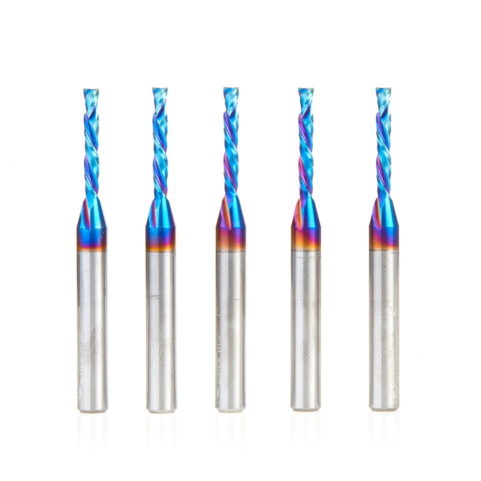 Amana 46176-K-5 5-Pack CNC Solid Carbide Spektra, Extreme Tool Life Coated Compression Spiral 1/8 Dia x 13/16 x 1/4 Inch Shank