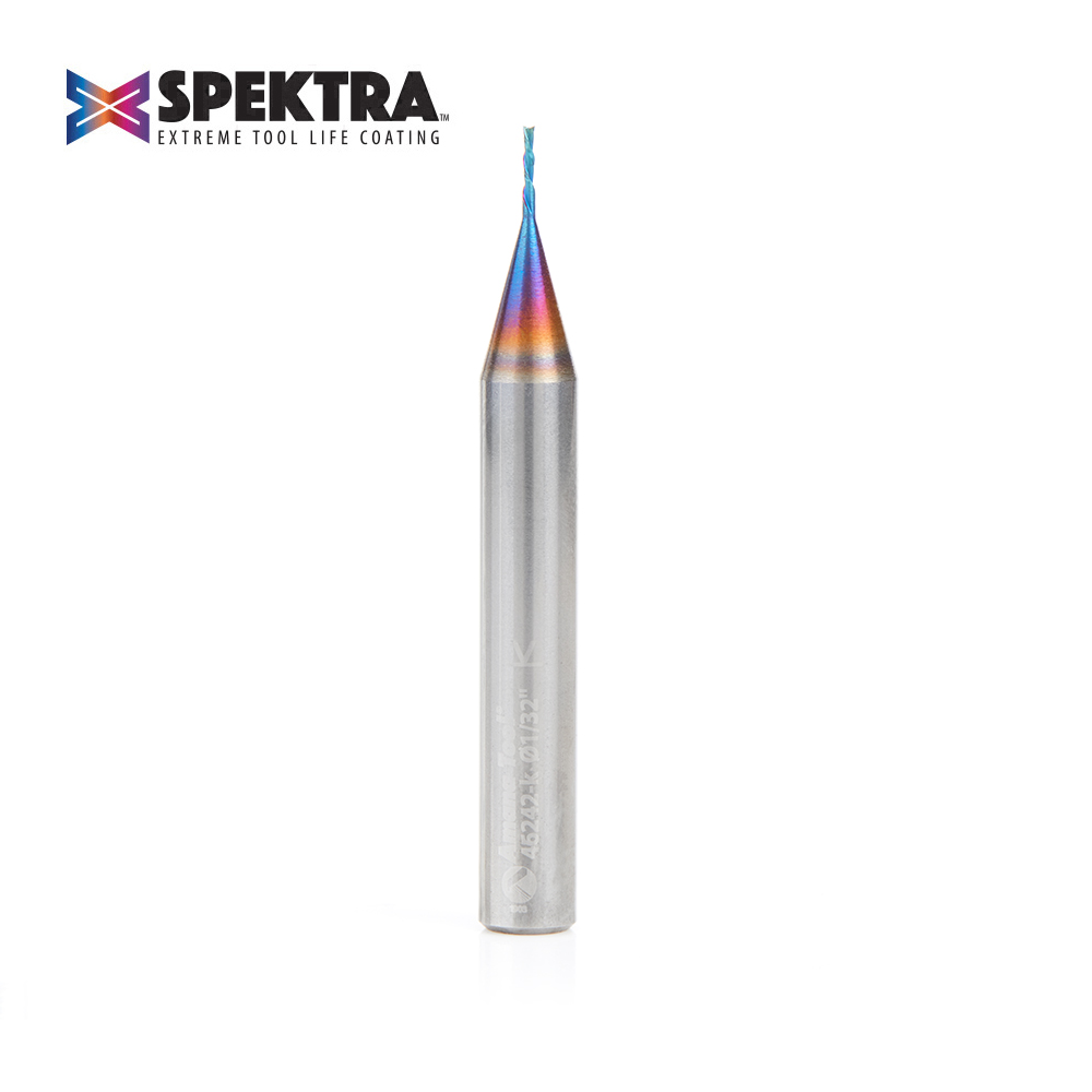 Amana 46242-K Solid Carbide Spektra, Extreme Tool Life Coated Spiral Plunge 1/32 Dia x 1/8 x 1/4 Inch Shank