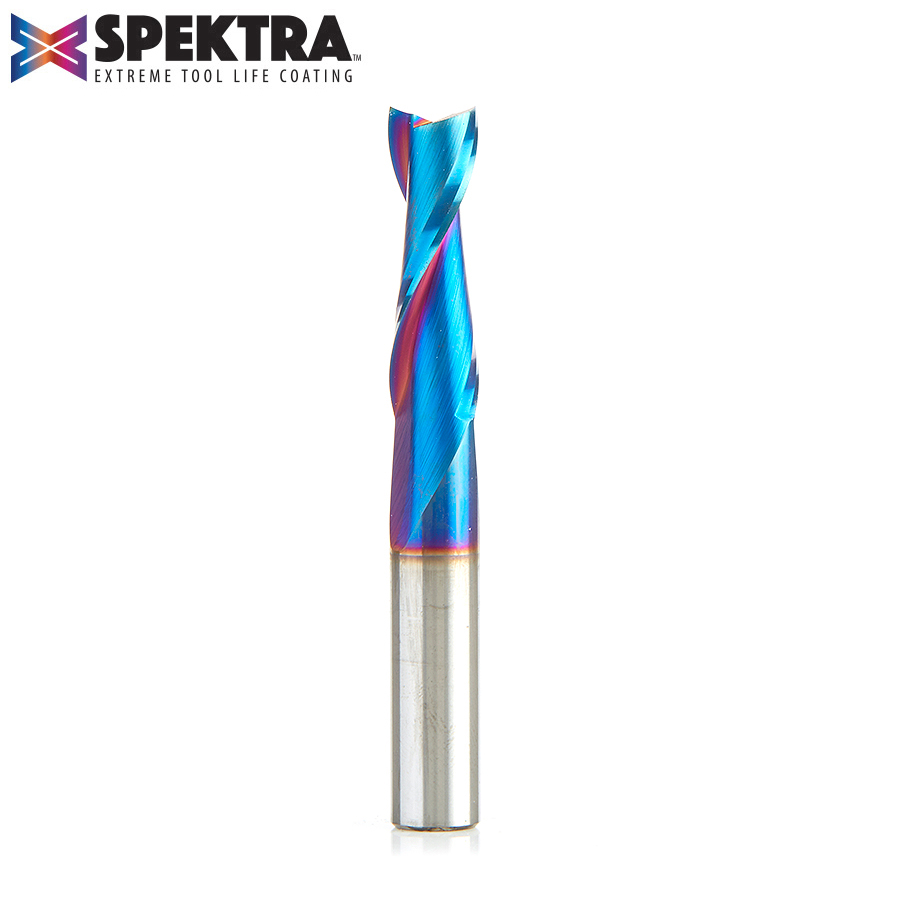 Amana 46320-K Solid Carbide Spektra, Extreme Tool Life Coated Spiral Plunge 3/8 Dia x 1-1/4 x 3/8 Inch Shank
