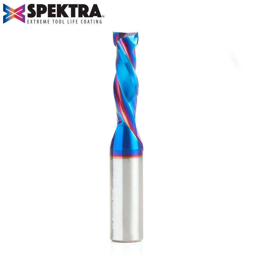 Amana 46352-K CNC Solid Carbide Spektra, Extreme Tool Life Coated Mortise Compression Spiral 3/8 Dia x 1-1/4 Inch x 1/2 Shank