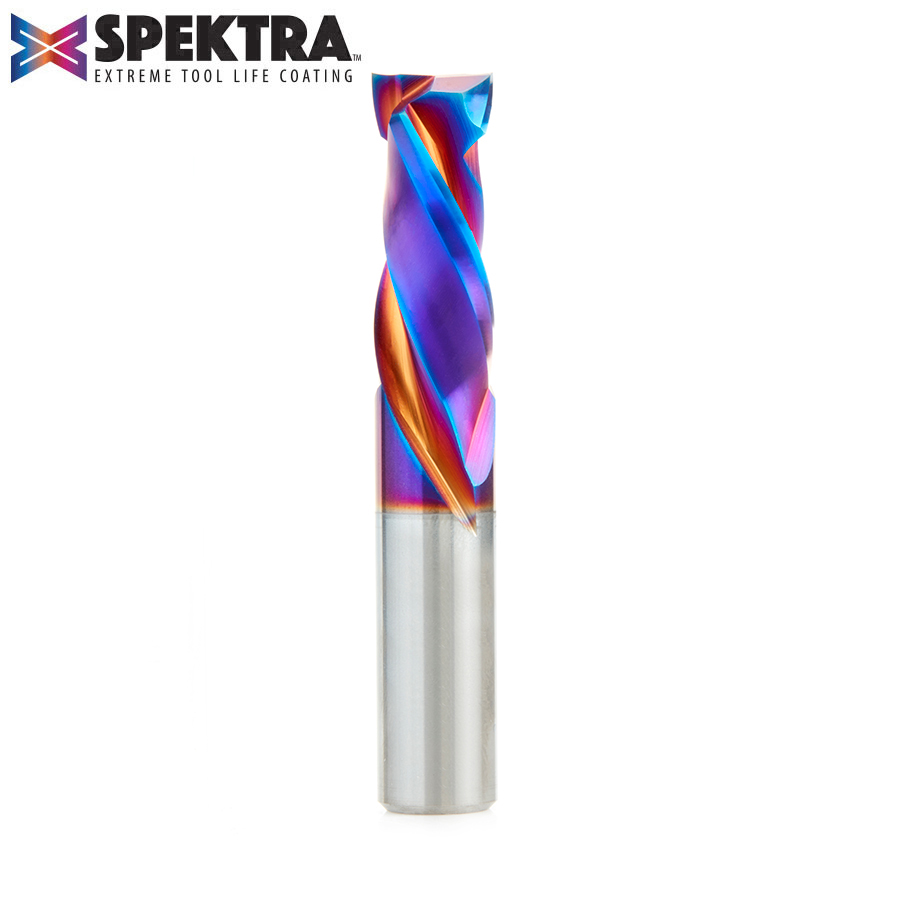 Amana 46354-K CNC Solid Carbide Spektra, Extreme Tool Life Coated Mortise Compression Spiral 1/2 Dia x 1-1/4 Inch x 1/2 Shank