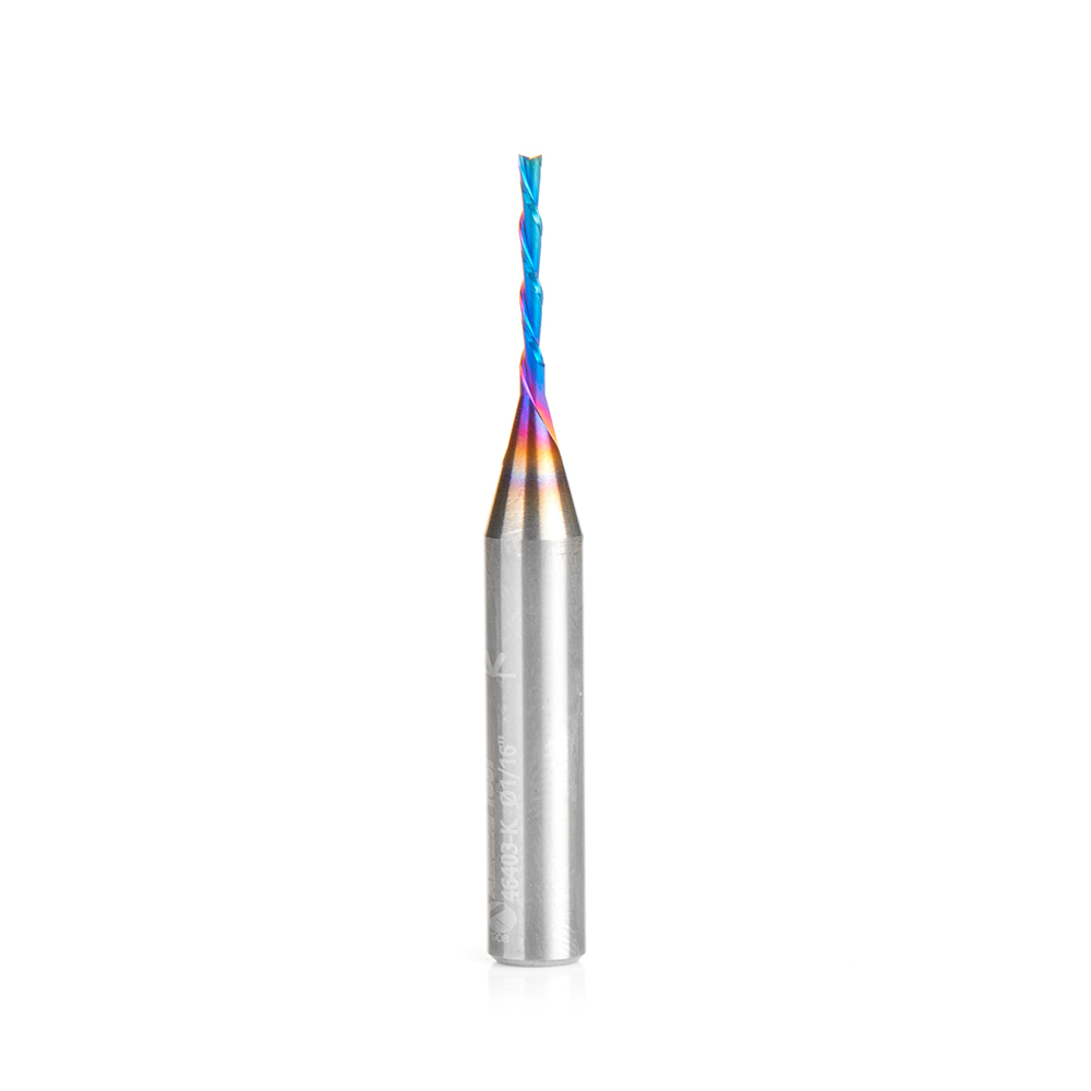Amana 46403-K Solid Carbide Spektra, Extreme Tool Life Coated Spiral Plunge 1/16 Dia x 1/2 x 1/4 Inch Shank
