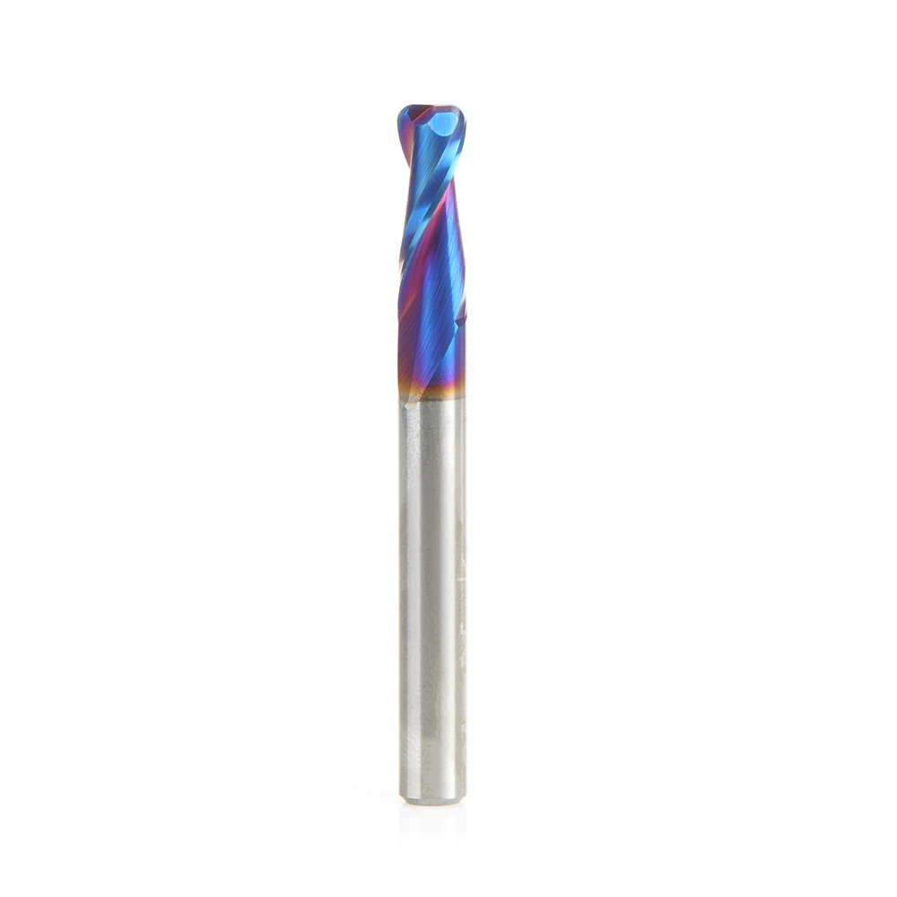Amana 46460-K Solid Carbide Spiral Plunge with Corner Radius 1/16 Radius x 1/4 Dia x 3/4 x 1/4 Inch Shank Up-Cut Spiral Spektra, Extreme Tool Life Coated Router Bit