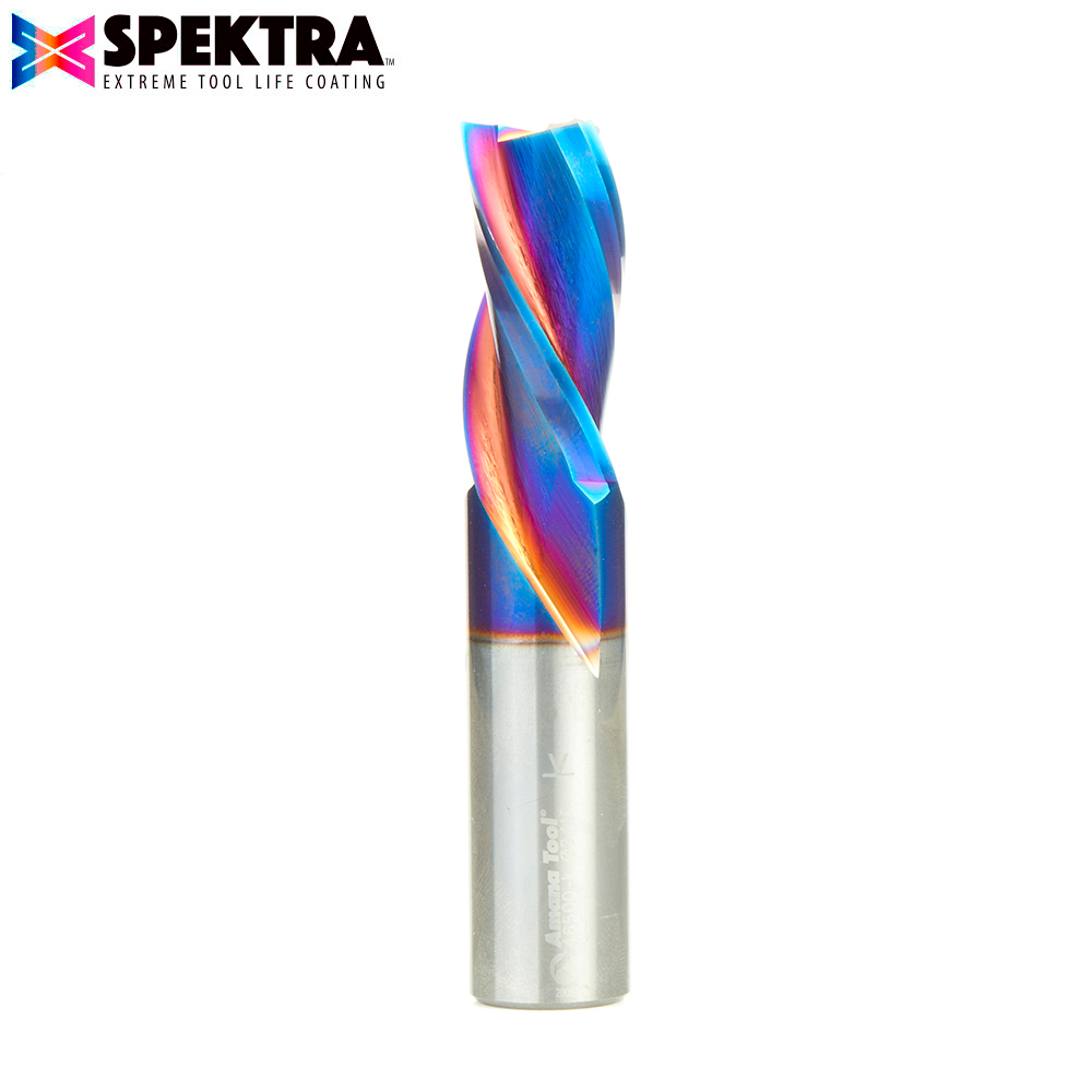 Amana 46500-K Solid Carbide Spektra, Extreme Tool Life Coated Spiral Plunge 3/4 Dia x 1-5/8 x 3/4 Inch Shank Down-Cut, 3-Flute