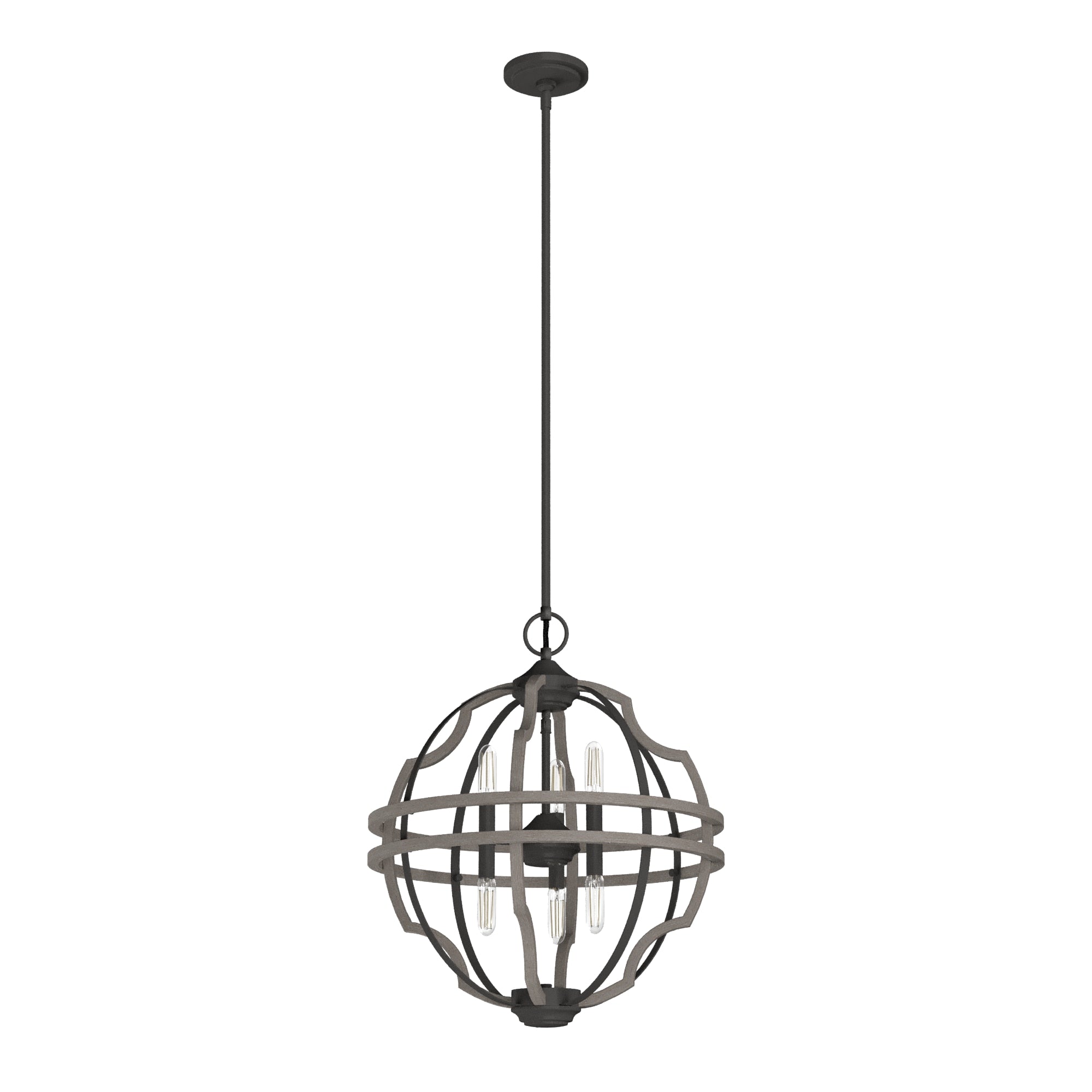 Hunter Stone Creek 6-Light Noble Bronze Transitional Globe LED Medium Hanging Pendant Light