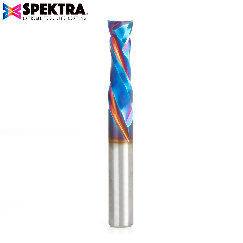 Amana 46704-K CNC Solid Carbide Spektra, Extreme Tool Life Coated Compression Spiral 3/8 Dia x 1-1/4 x 3/8 Inch Shank for Baltic Birch Plywood