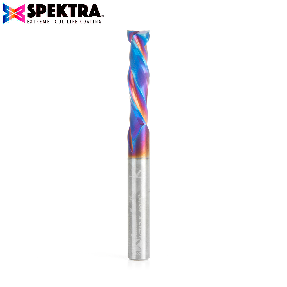 Amana 46712-K CNC Solid Carbide Spektra, Extreme Tool Life Coated Mortise Compression Spiral 1/4 Dia x 1 Inch x 1/4 Shank for Baltic Birch Plywood