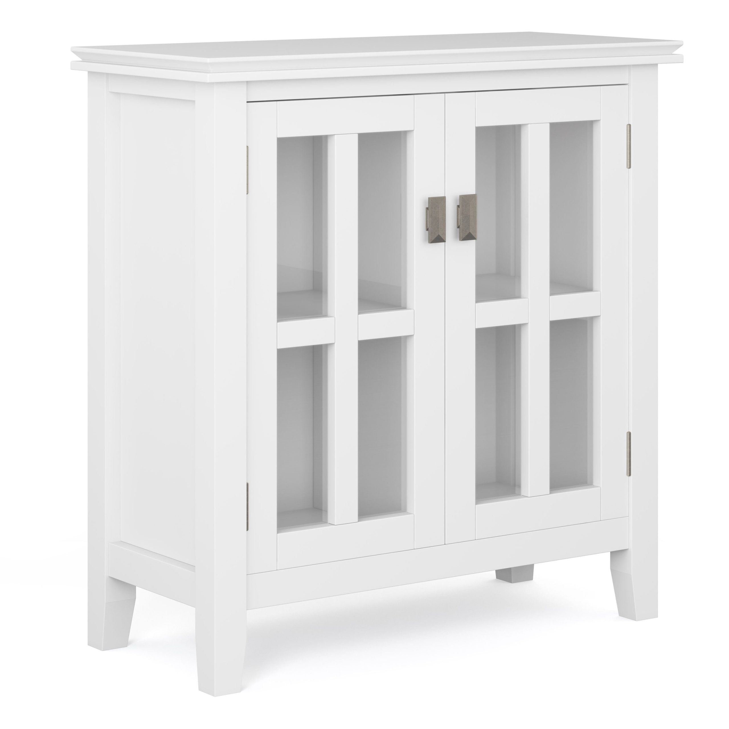 Simpli Home Artisan White Transitional Wood Media Cabinet