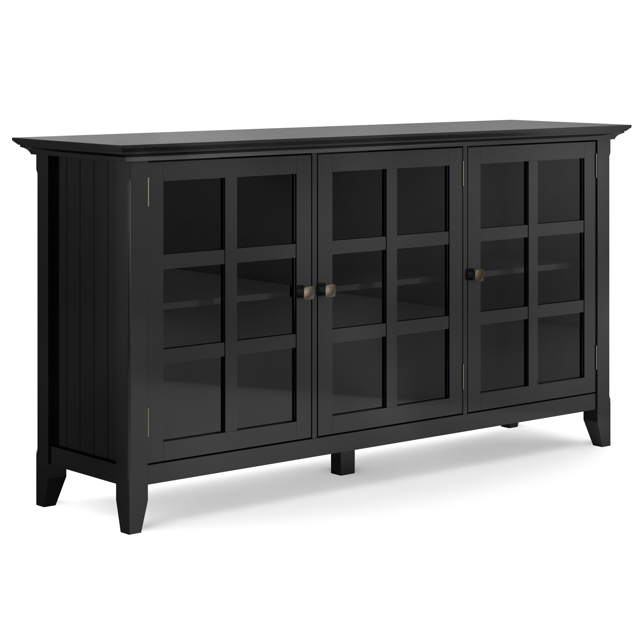 Simpli Home Acadian Black Transitional Wood Media Cabinet