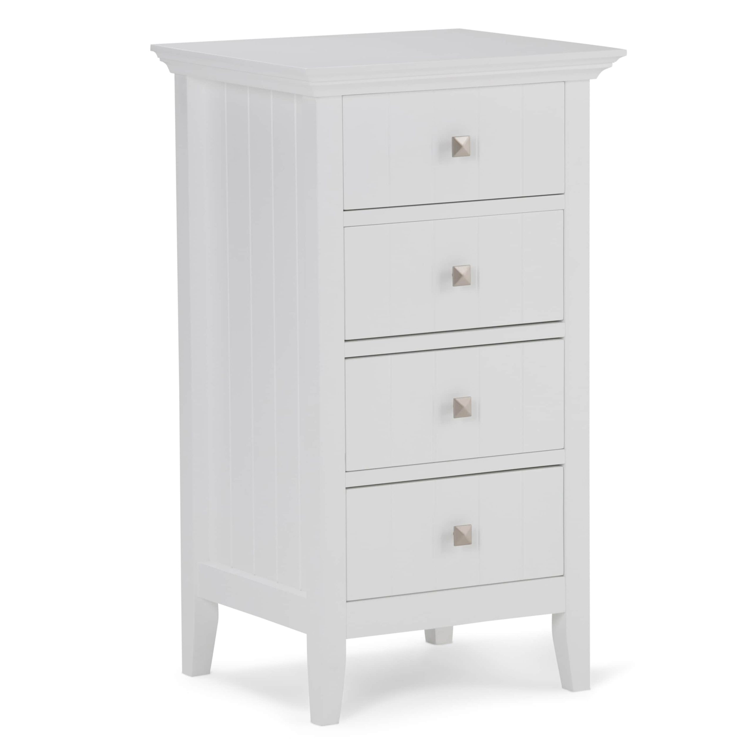 Simpli Home Acadian 18.1-in x 32.1-in x 15.75-in White Freestanding Soft Close Linen Cabinet